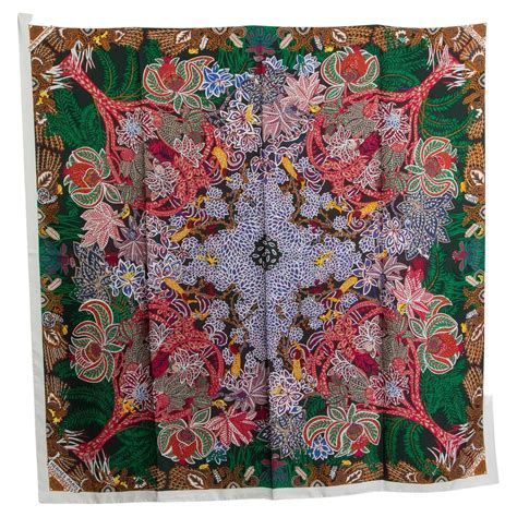 hermes maitres de la foret scarf|HERMES white green MAITRES DE LA FORET 140 .